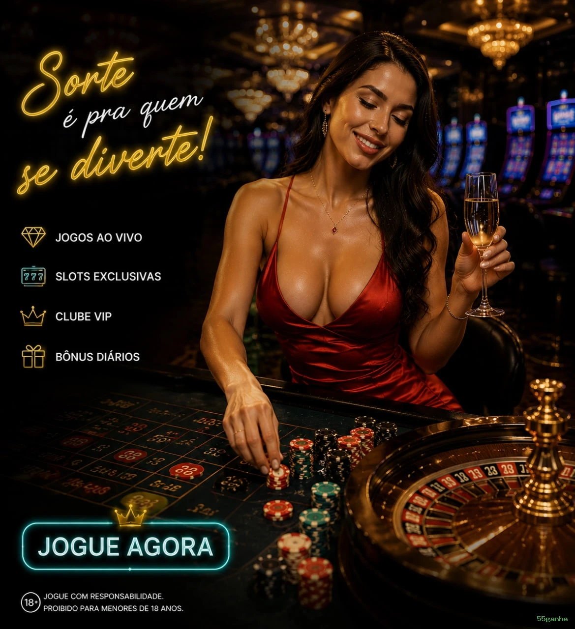 Imagem promocional do login da 55ganhe